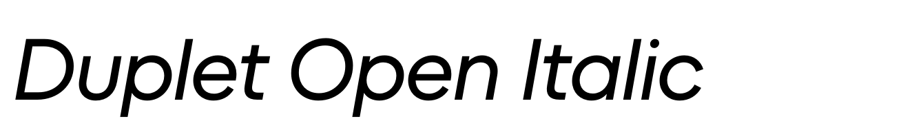 Duplet Open Italic